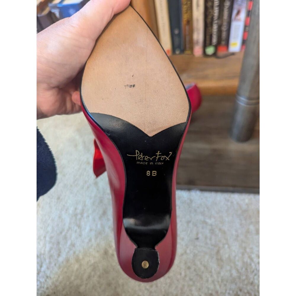 Rare PETER FOX Vintage Women’s RED Mary Jane Round Toe Shoes W 2 1/2”Heel Size 8 - Picture 6 of 7